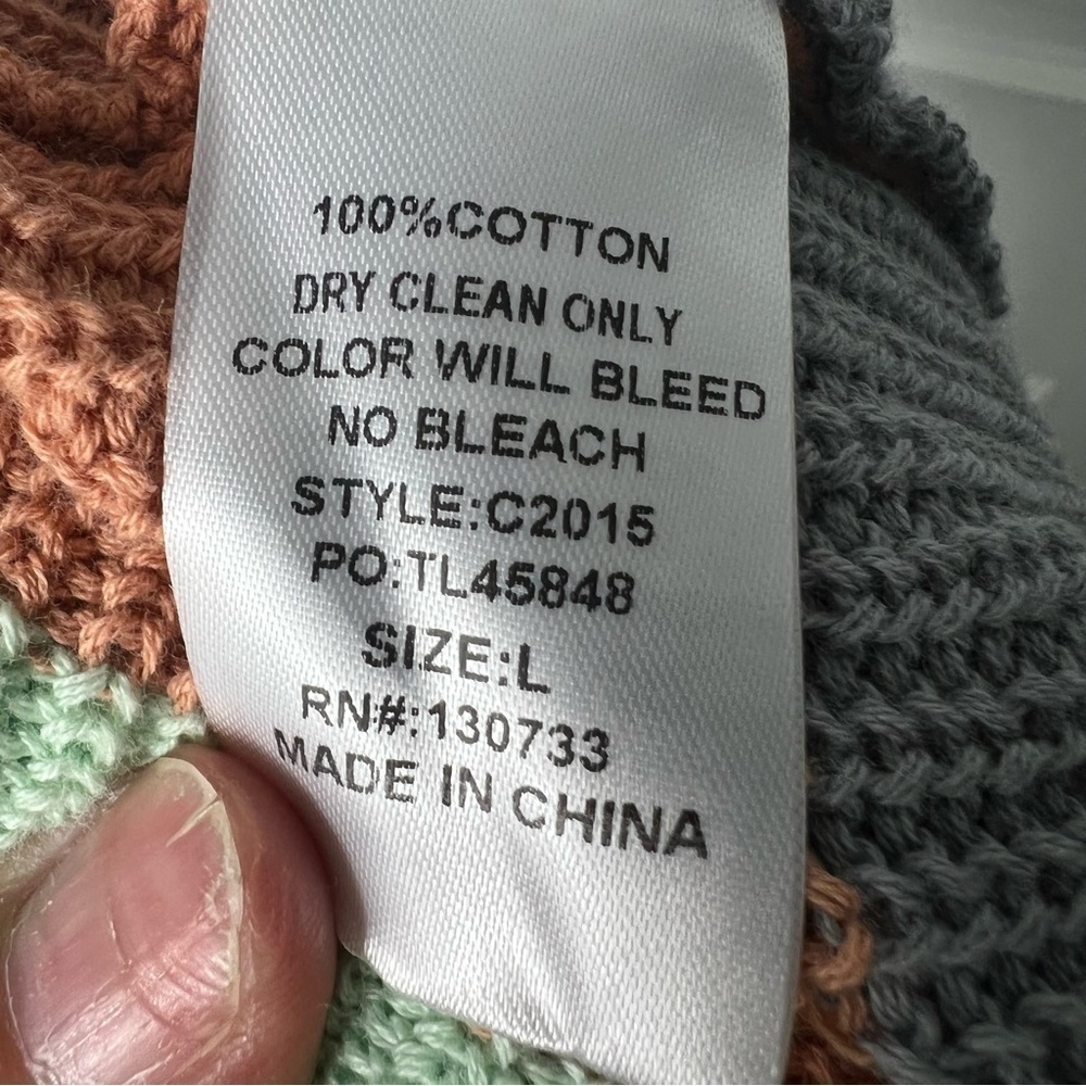 UMGEE Cotton Open Long Cardigan Striped Size Large - Picture 8 of 9